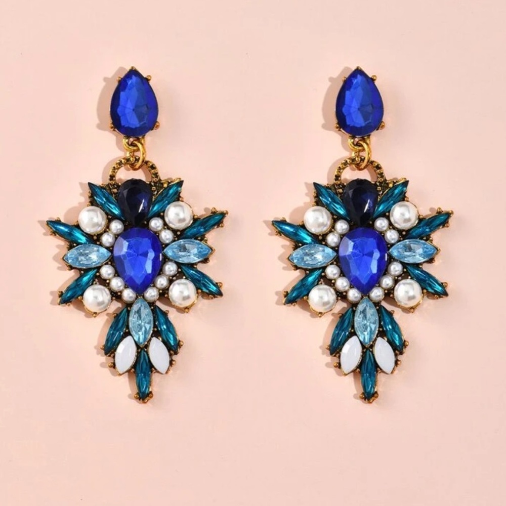 Rhinestone Decor Drop Earrings - image 1